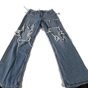 Aeropostale Jeans Women’s Size 14 Distressed High Rise Baggy